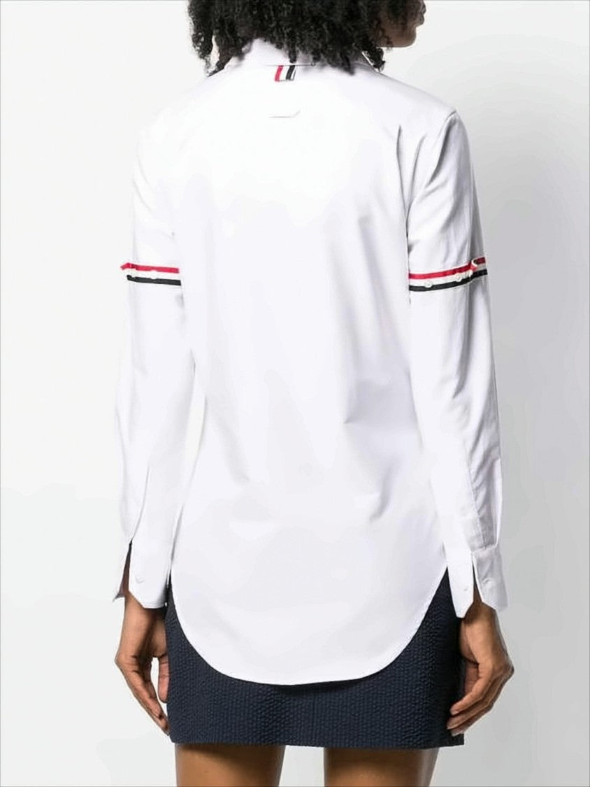 Classic Button-Down Shirt with Striped Arm Bands