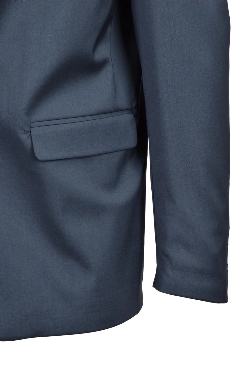 Structured Blue Wool Blazer