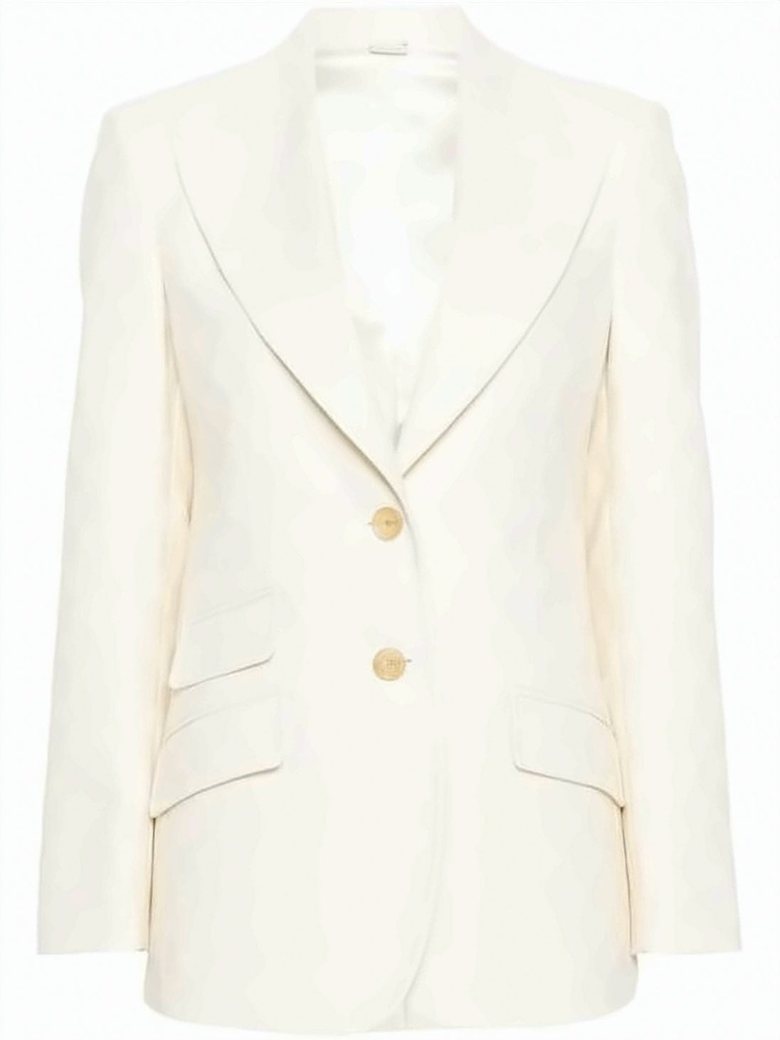 Tailored White Jacket with Deep V-Neckline