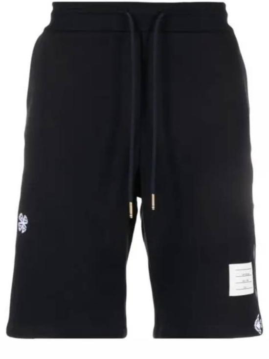 Relaxed Fit Black Shorts with Elastic Waistband and Drawstring