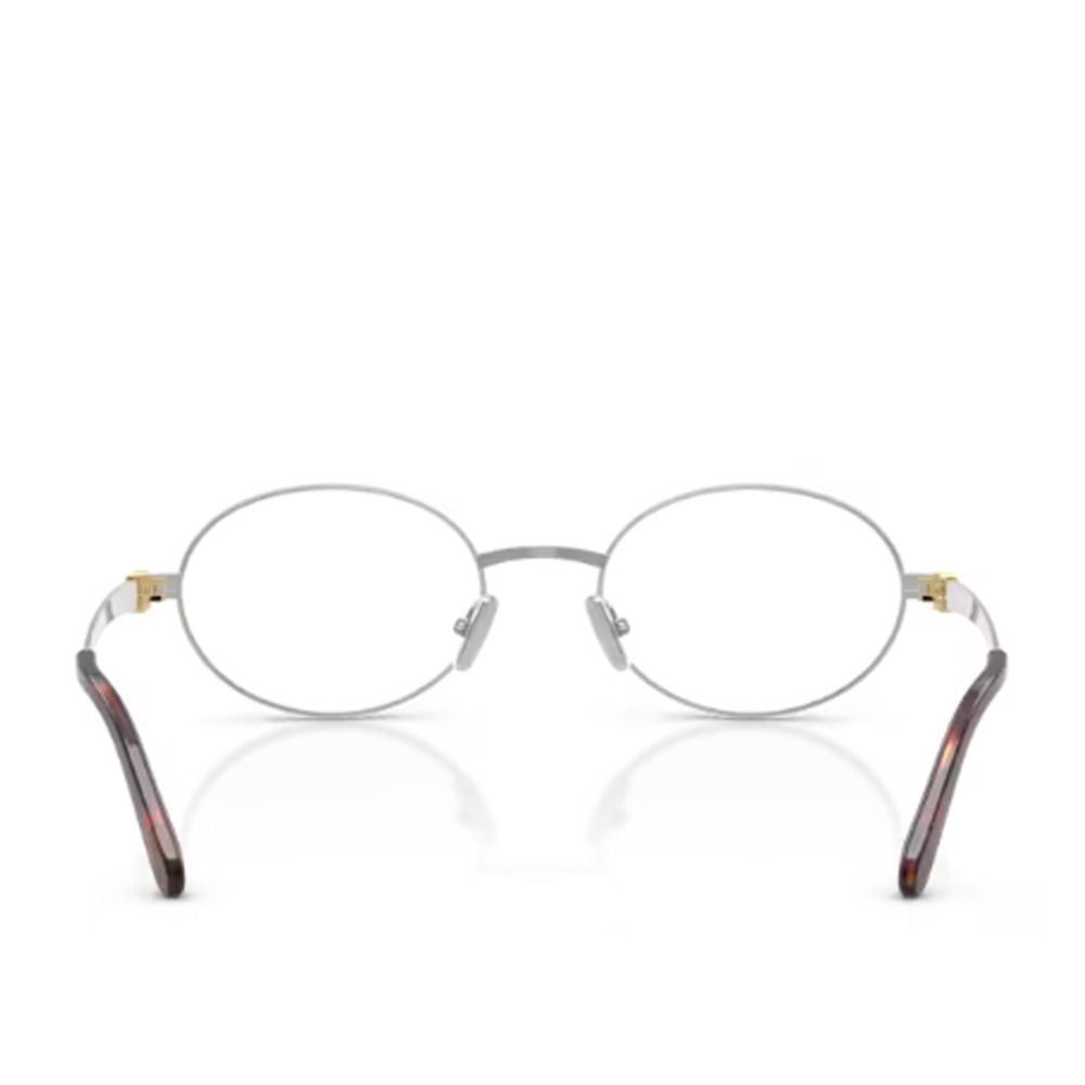 Slim Oval Silver-tone Frame with Acetate Tips