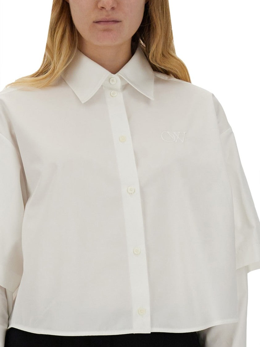 Cropped Poplin Shirt