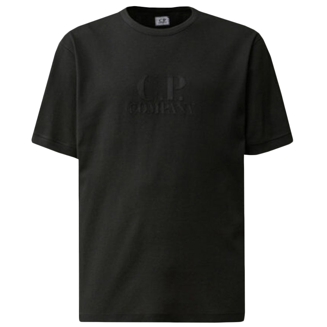 Solid Black T-Shirt With Classic Crew Neckline And Relaxed Fit