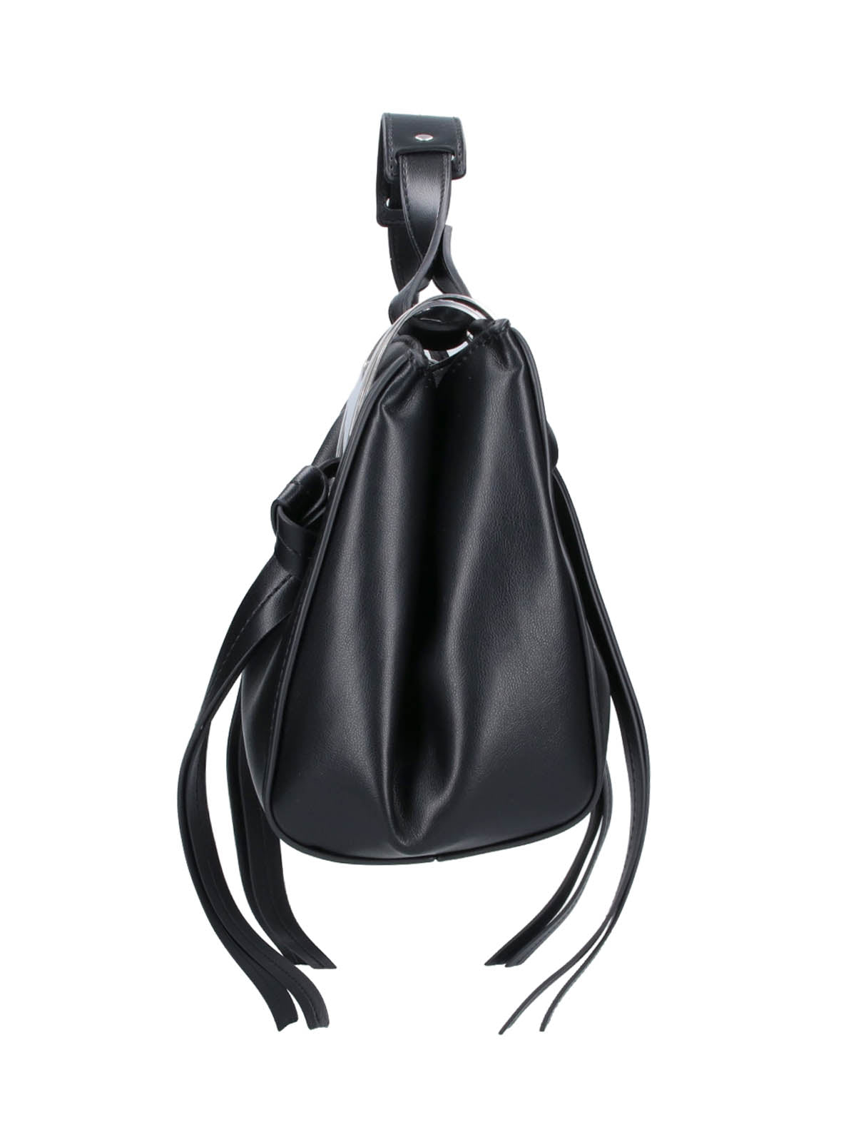 Black KNOT-D Top Handle Faux Handbag
