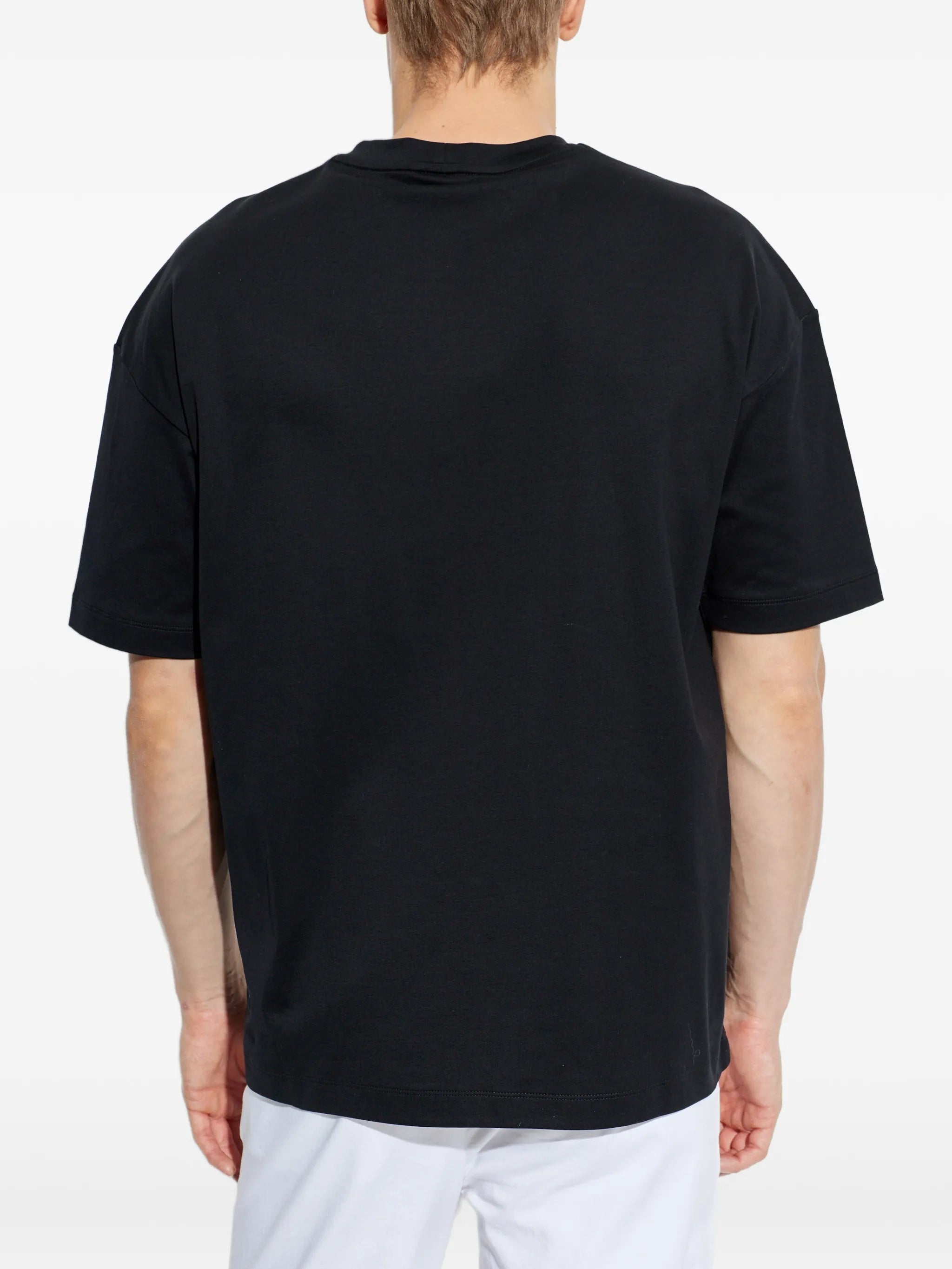 Black Relaxed Fit Embroidered Logo T-Shirt