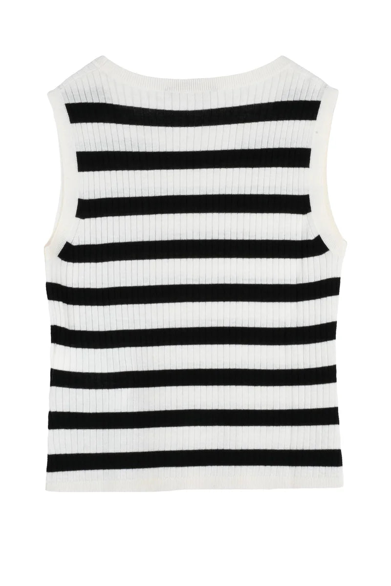 Valeria Top Vest - White/Black