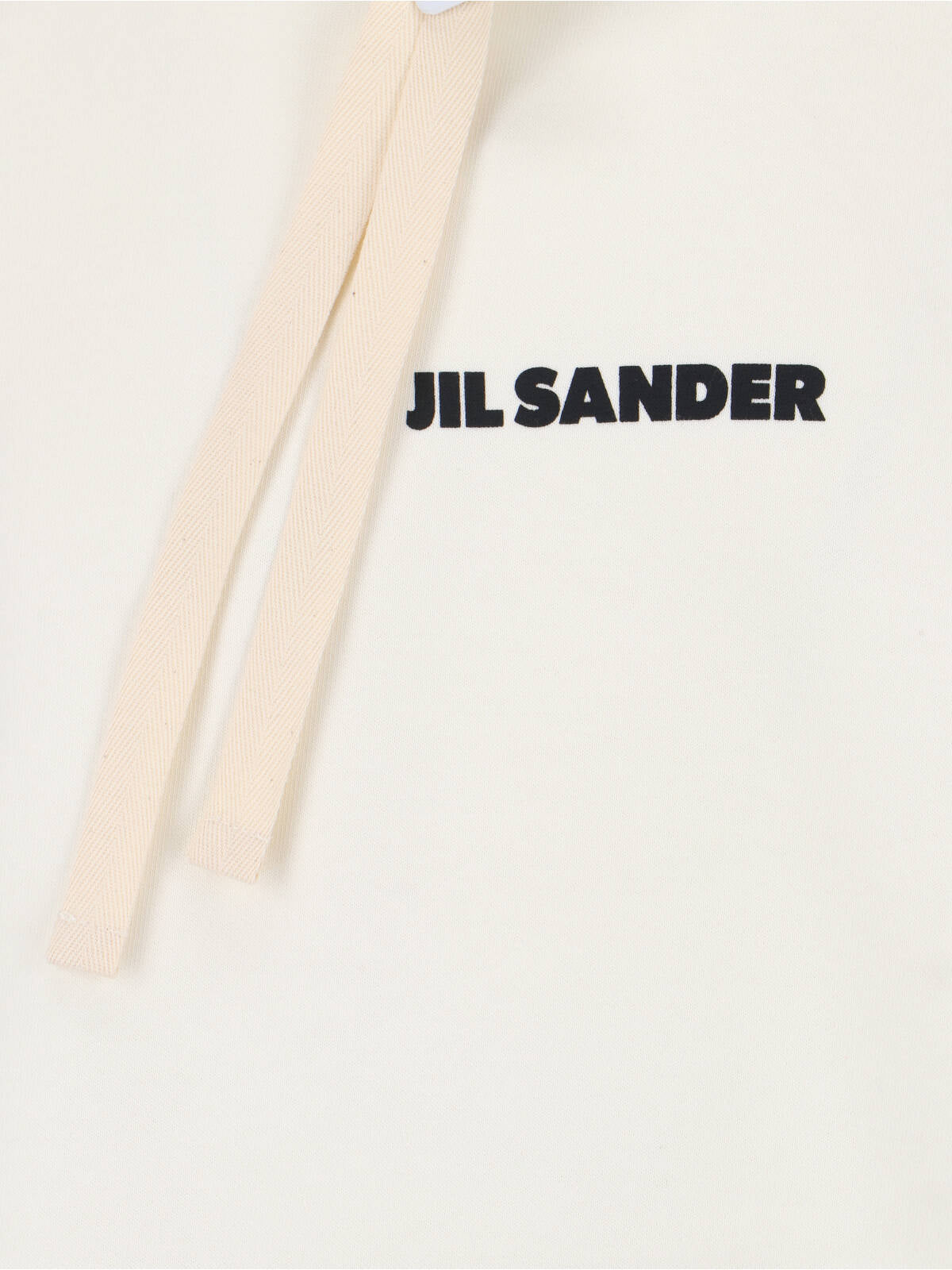 White Cropped Contrast Logo Cotton Hoodie