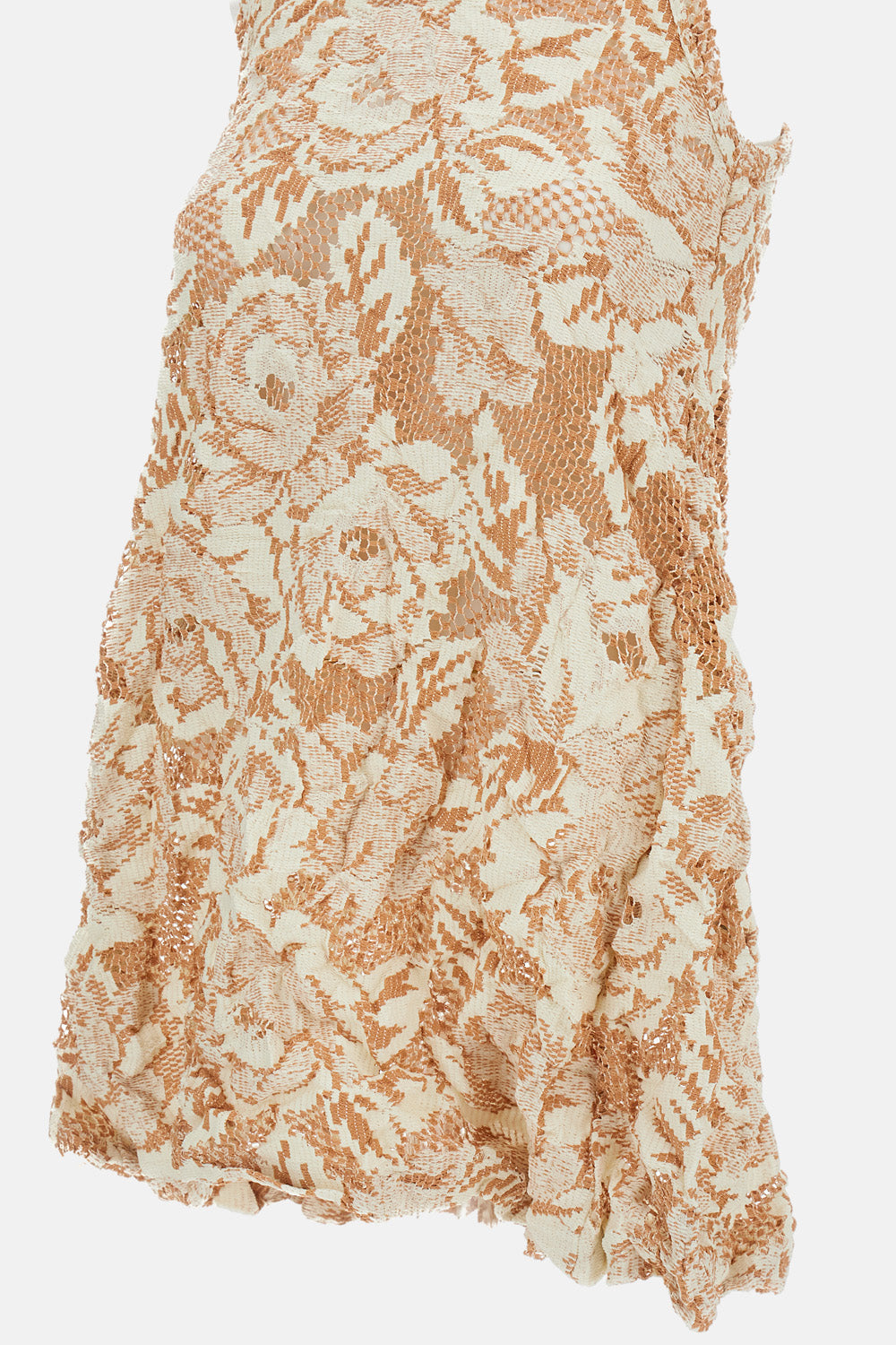 Shirred Floral Embroidered Structured Top