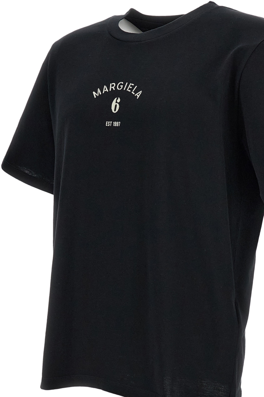 Black Cotton Printed Short-Sleeve T-Shirt