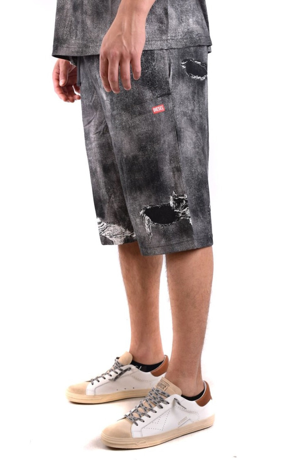 Multicolor Distressed Shorts