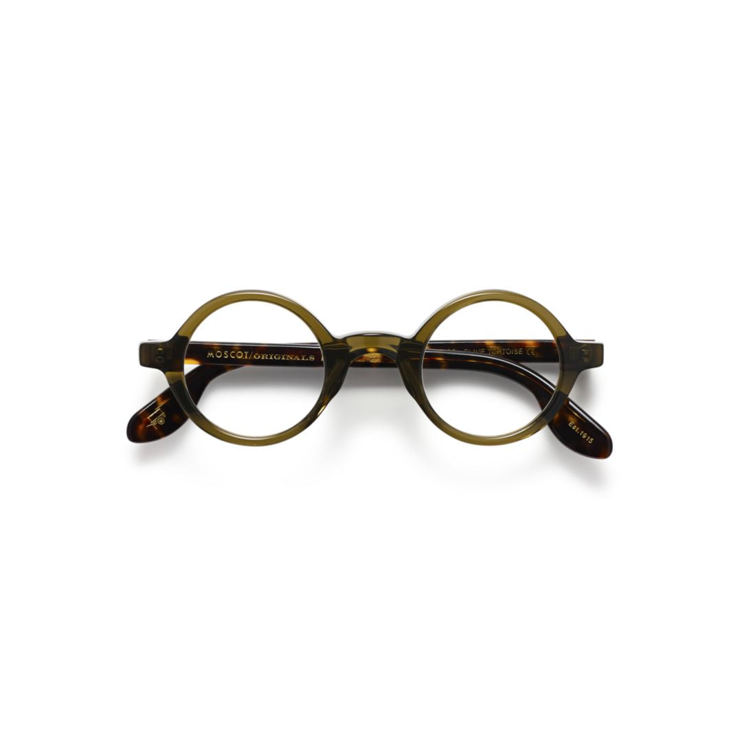 Or-Zol-O Zolman Translucent Olive Green Round Frame Eyeglasses