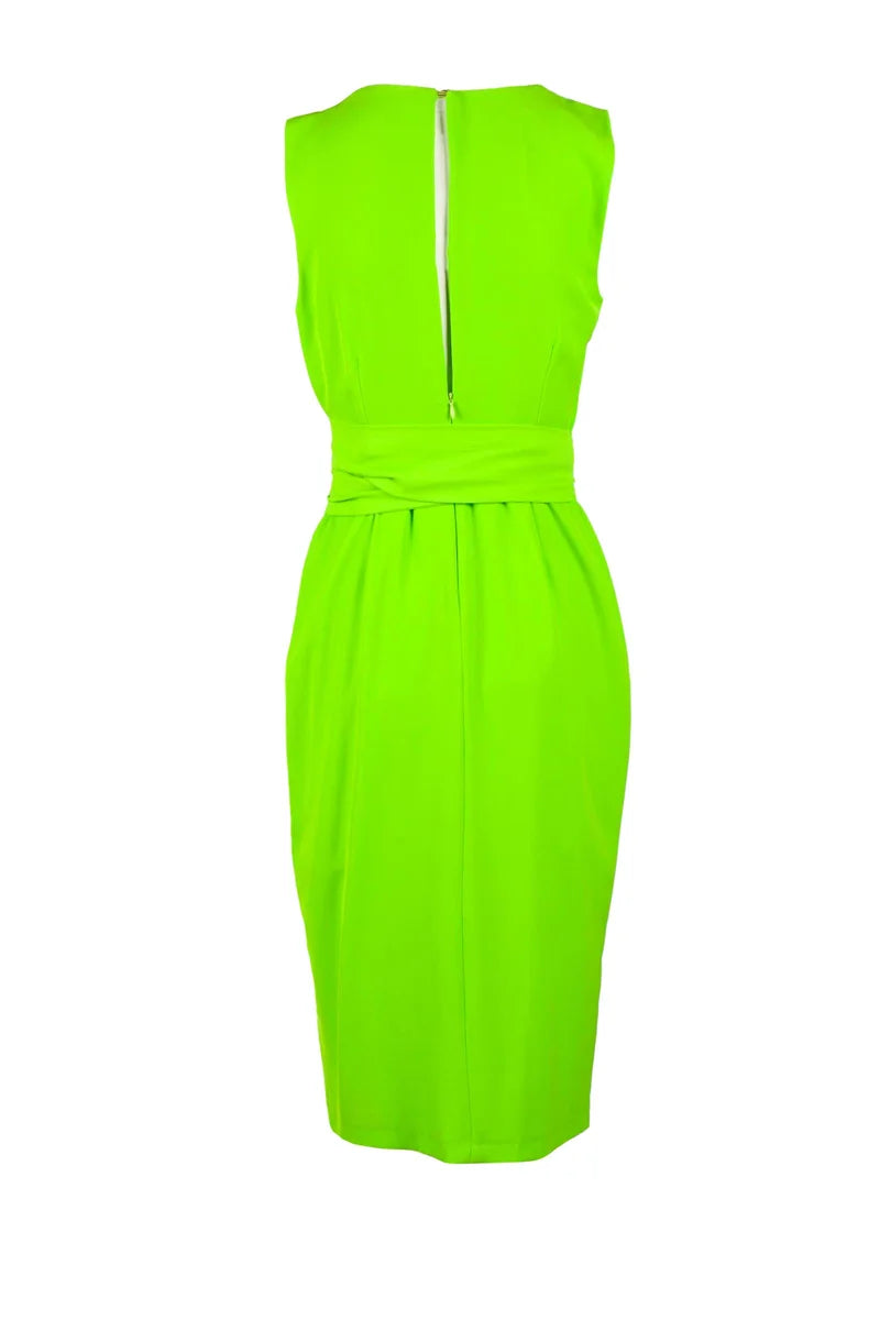 Asymmetrical Midi Dress with Wrap-Style Front