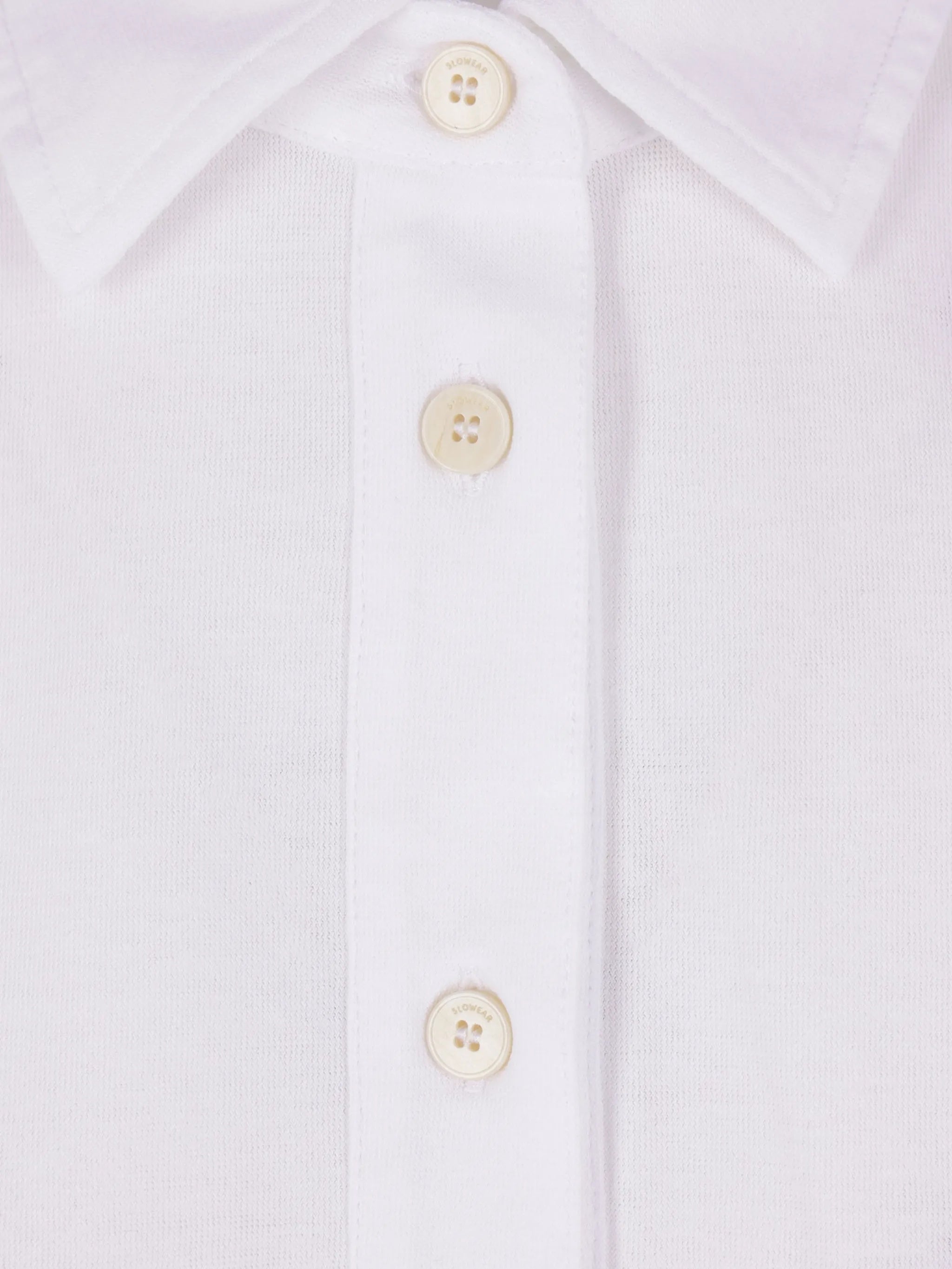 White Cropped Boxy Fit Polo Shirt