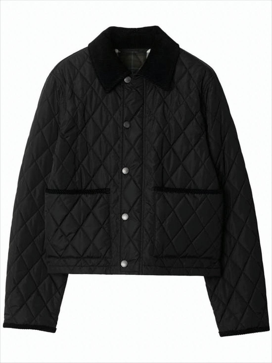 Quilted Black Jacket with Classic Collar