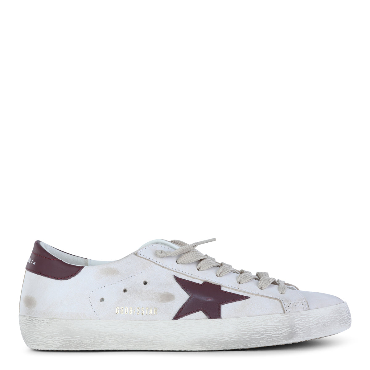 Distressed White Leather Sneakers