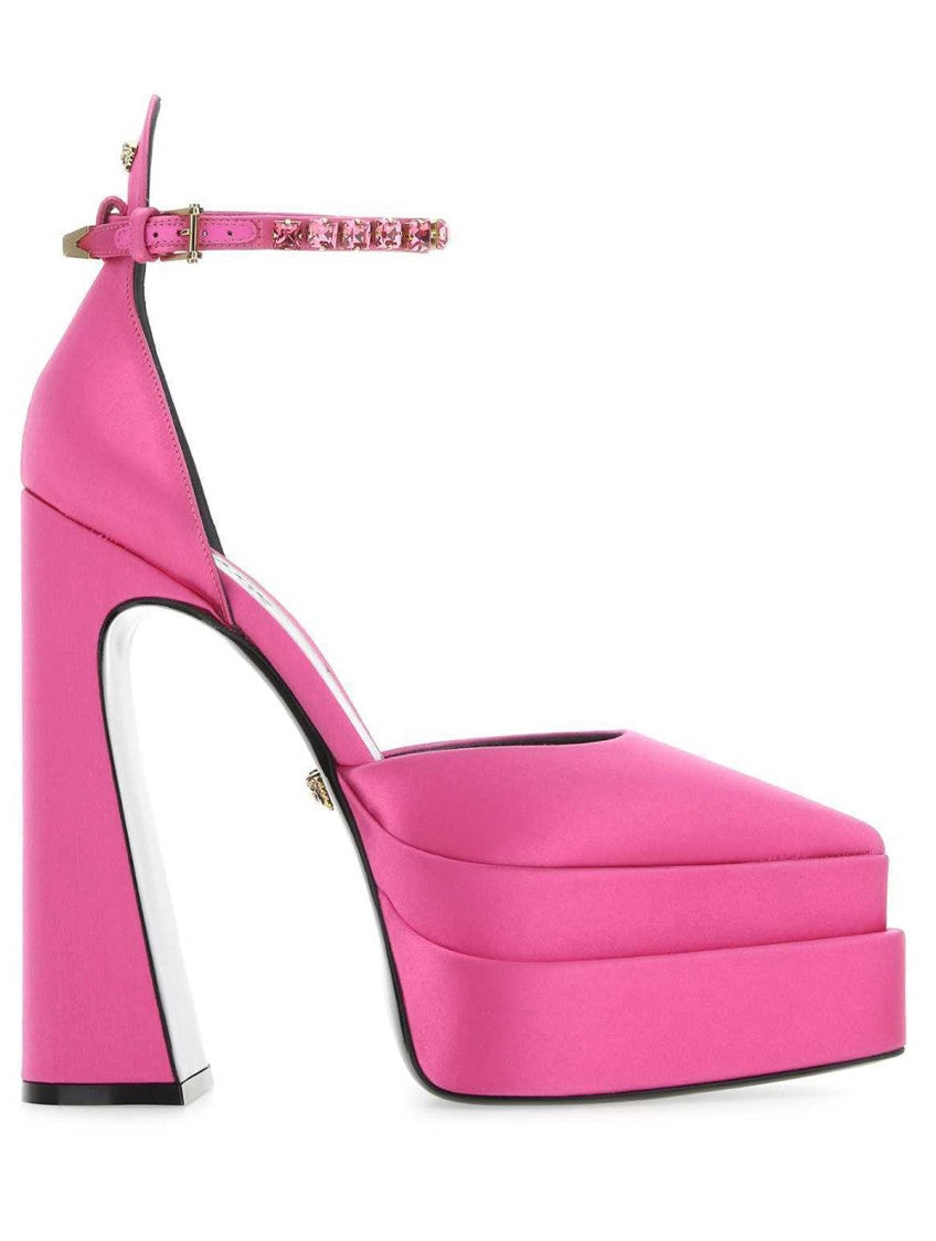 Pink Silk Satin Pumps