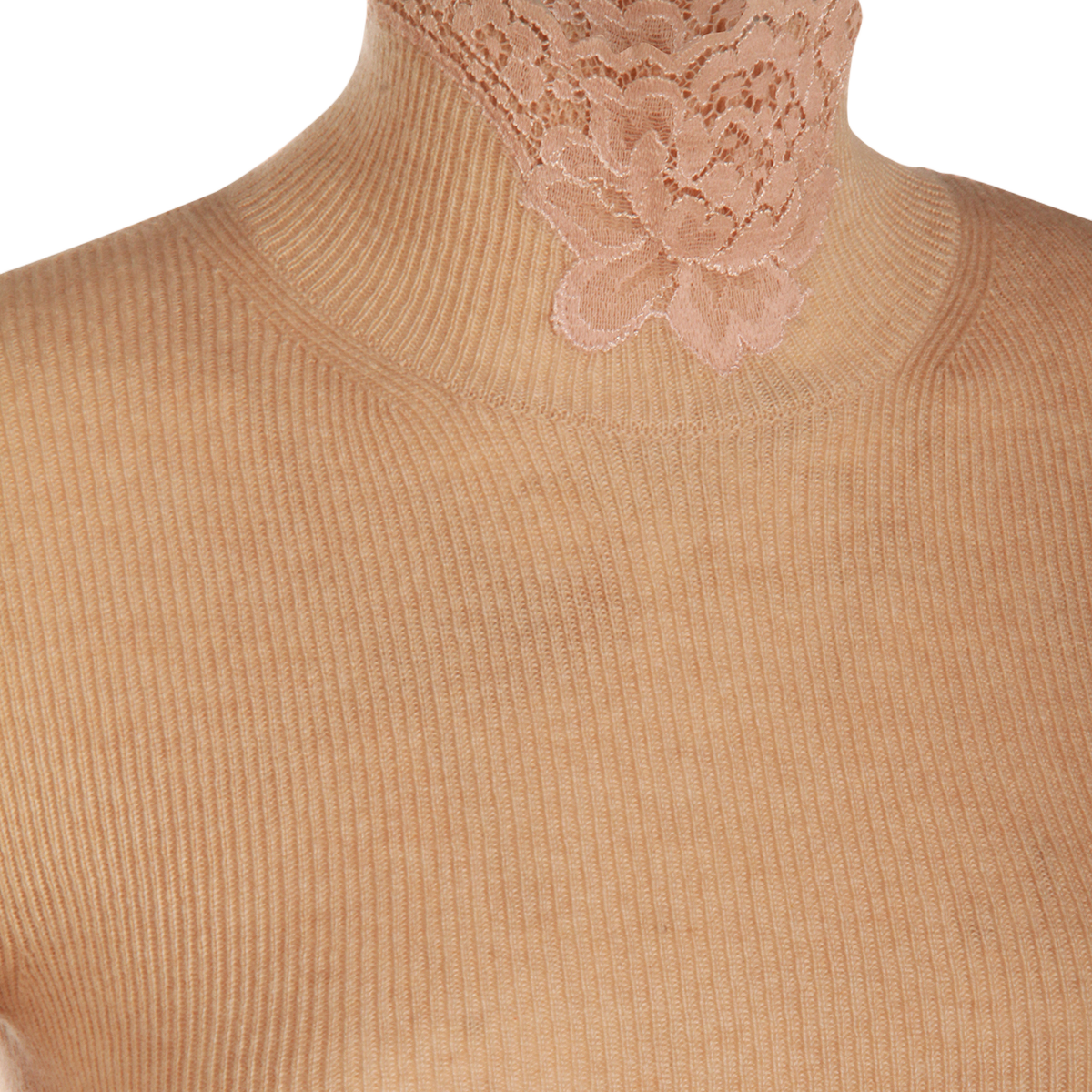 Fitted Sweater with High Neckline