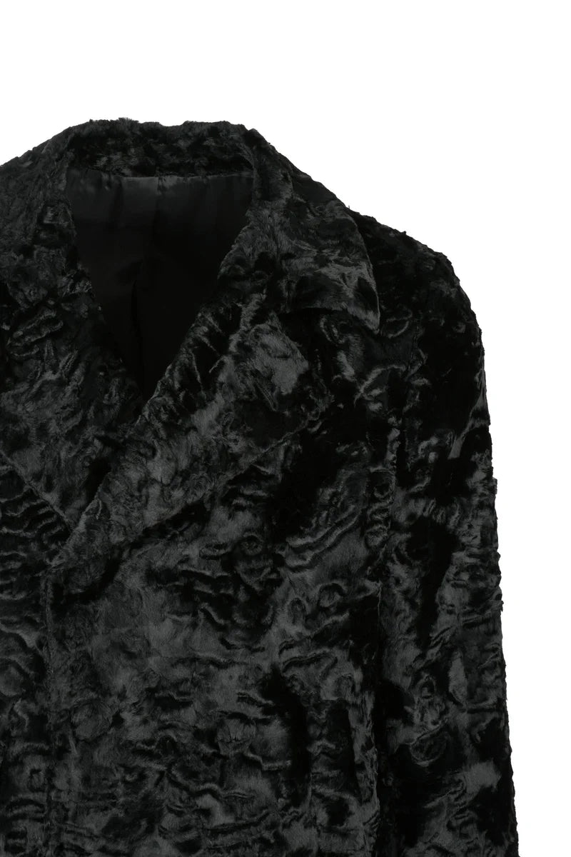 Faux Fur Coat - Black