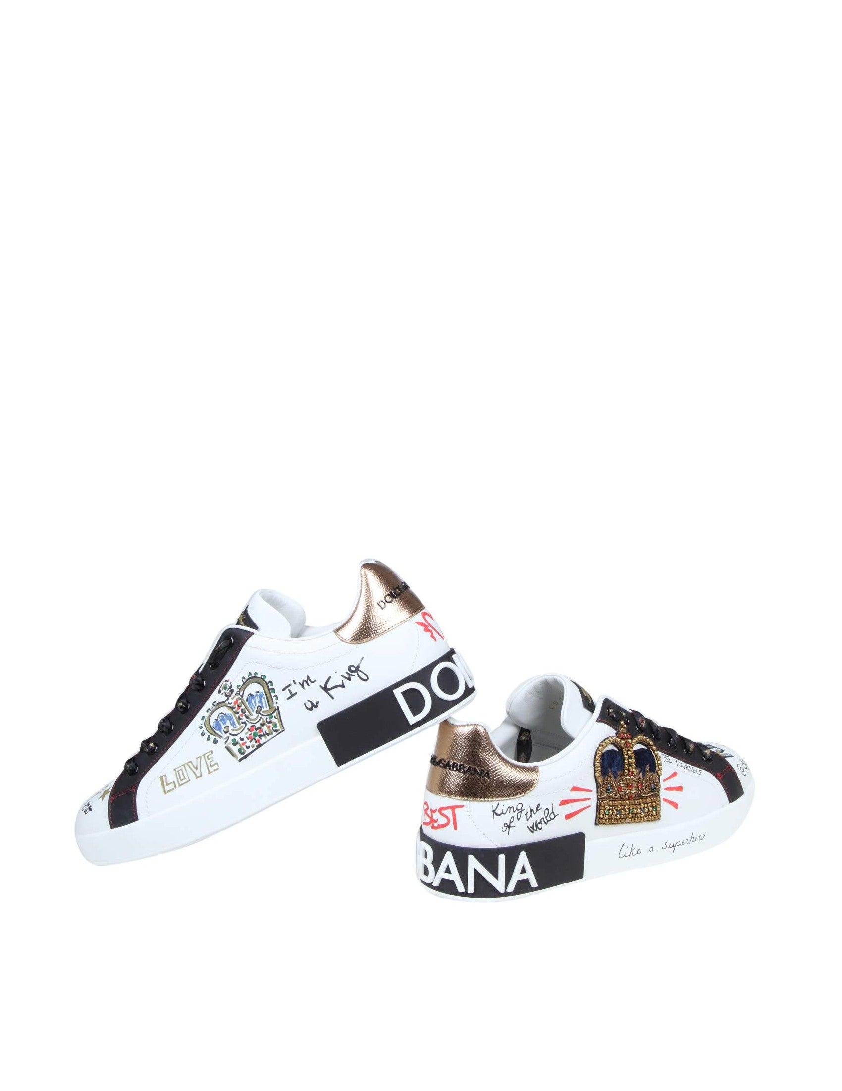 Portofino Sneakers In Leather With Embroidery And Patch