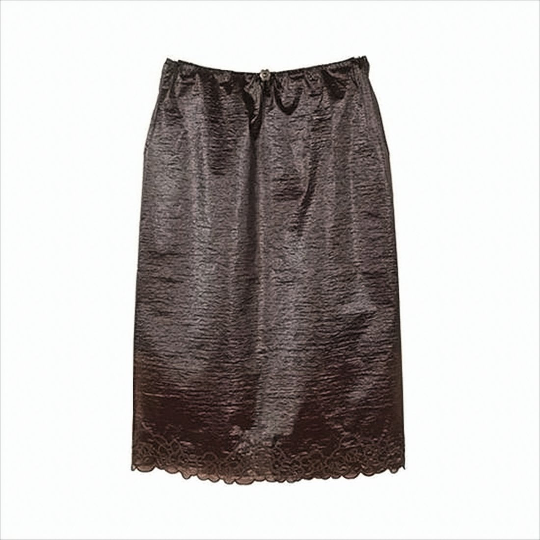 Textured Semi-Sheer Midi Skirt with Embroidered Hem