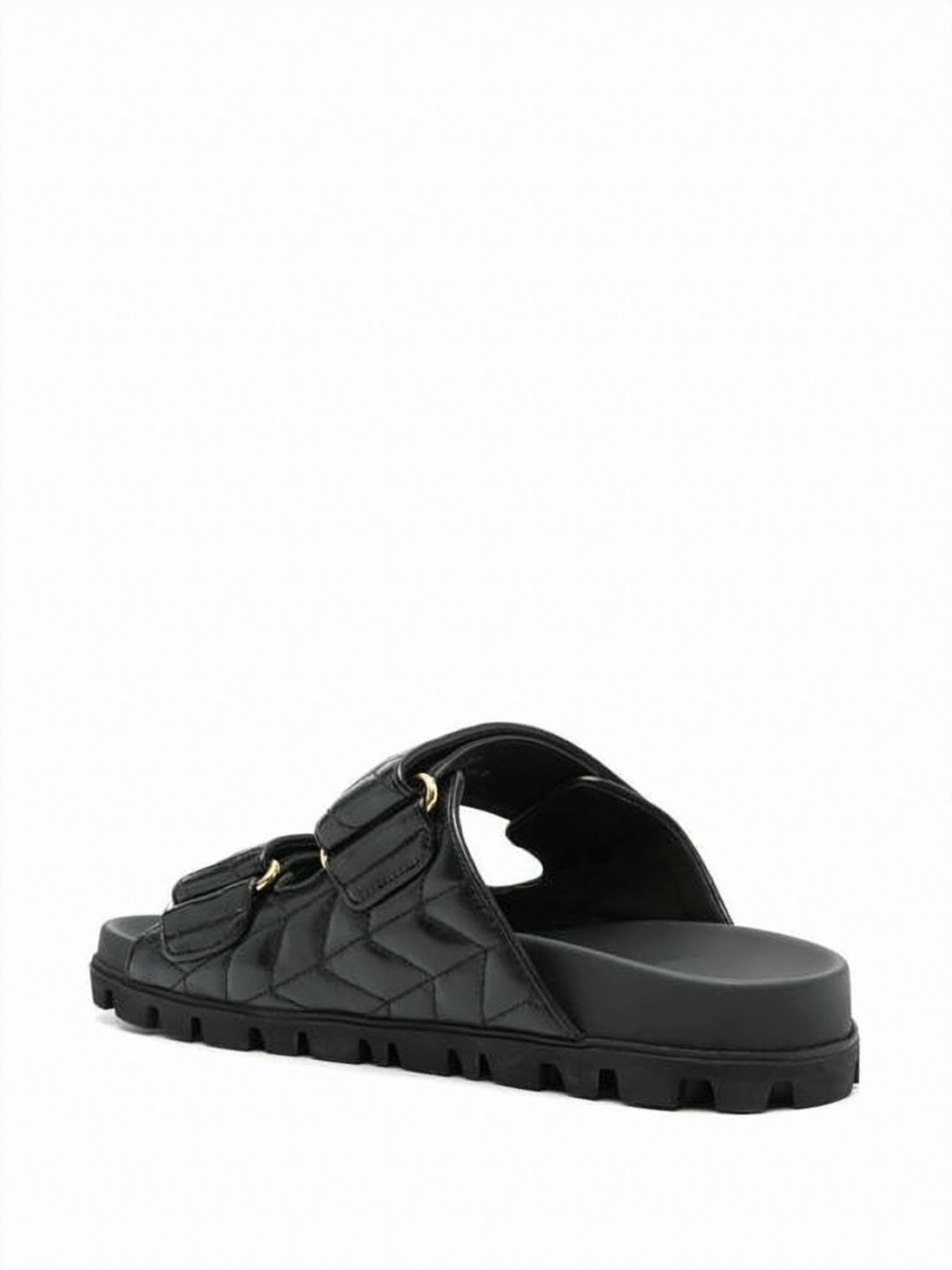 Quilted Calf Leather Sandals with Adjustable Straps