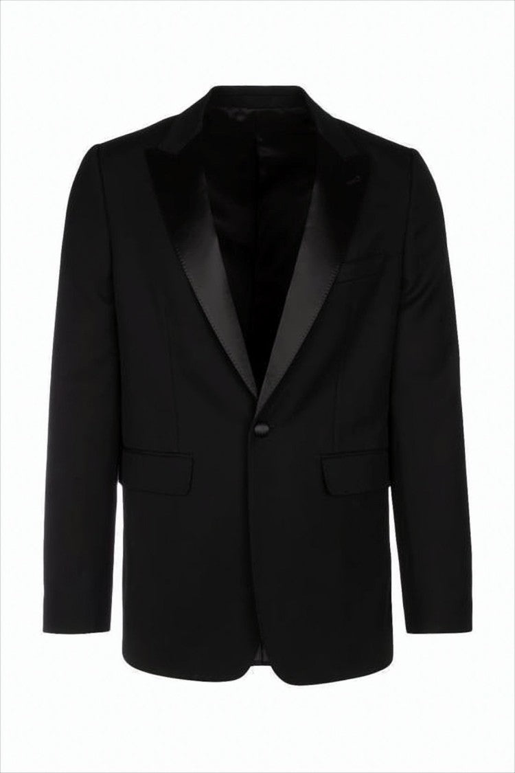 Classic Tailored Black Celine Jacket with Single-Button Closure