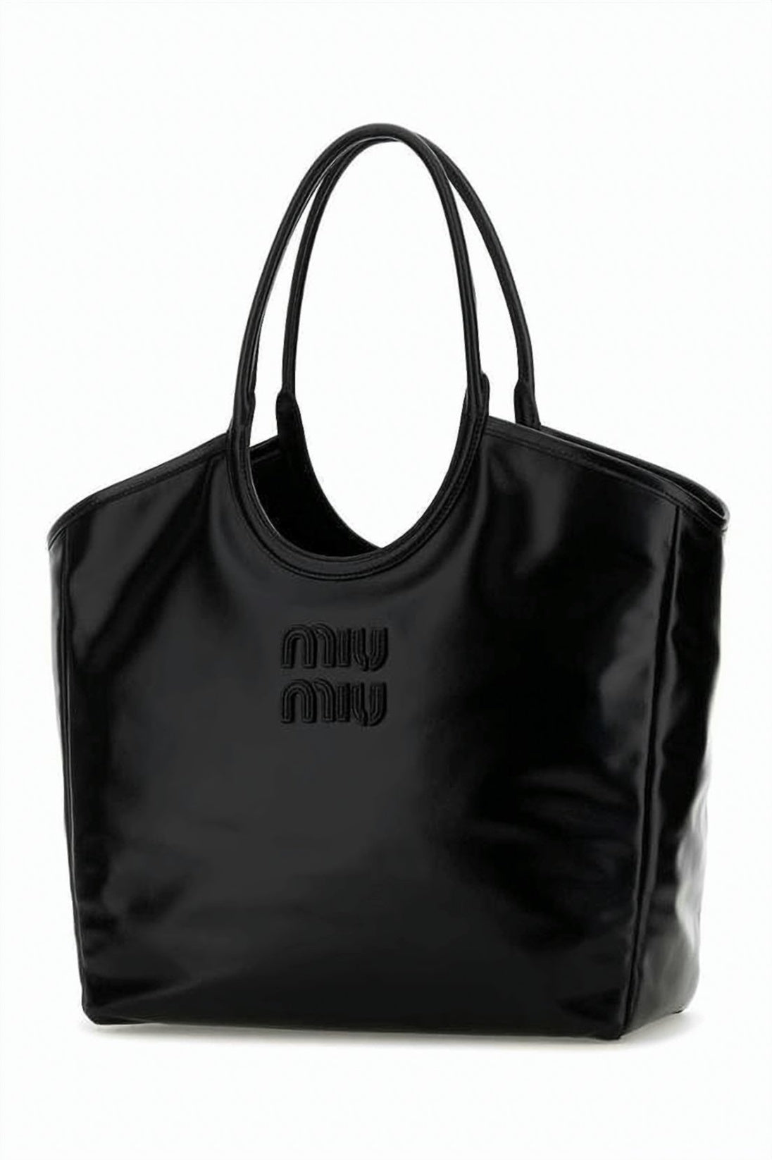Smooth Calf Leather Shoulder Bag with Glossy Finish