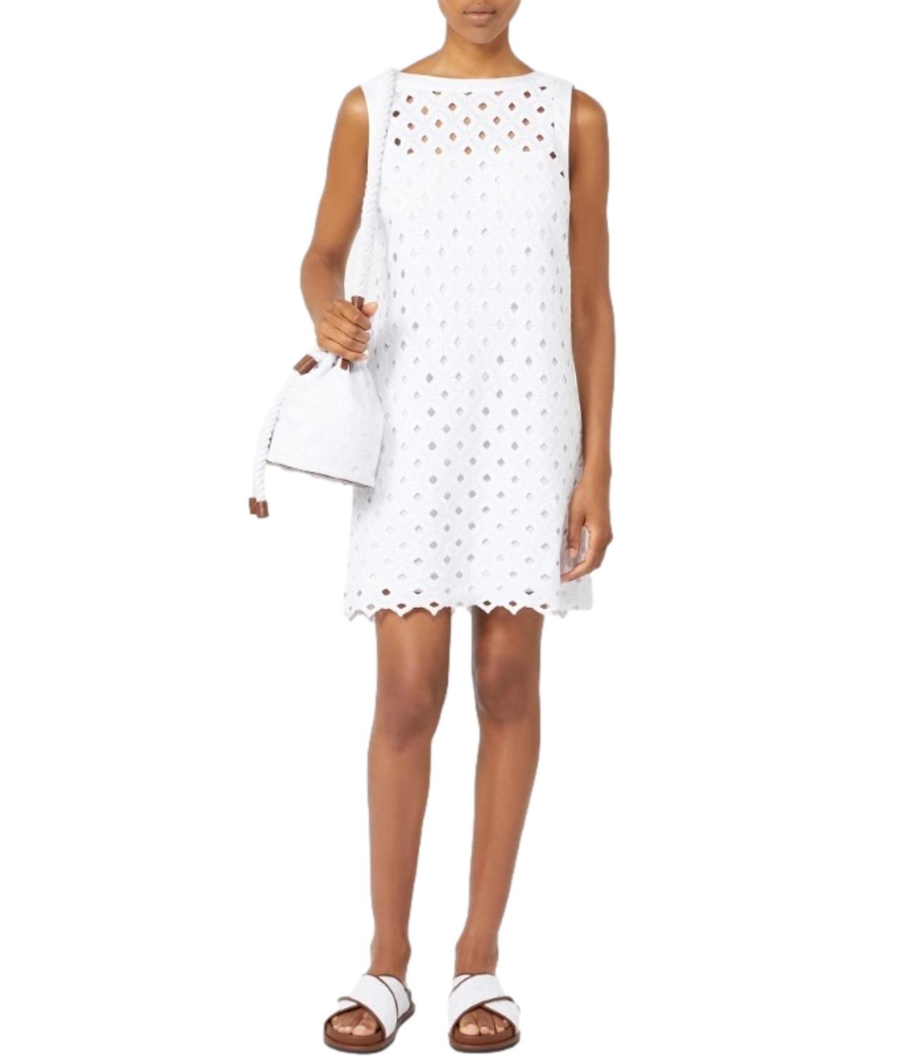 White Cotton Blend Beach Dress