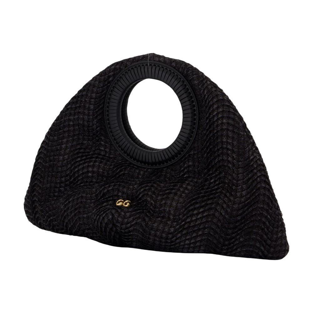 Thais Top Handle Bag - Raffia - Black