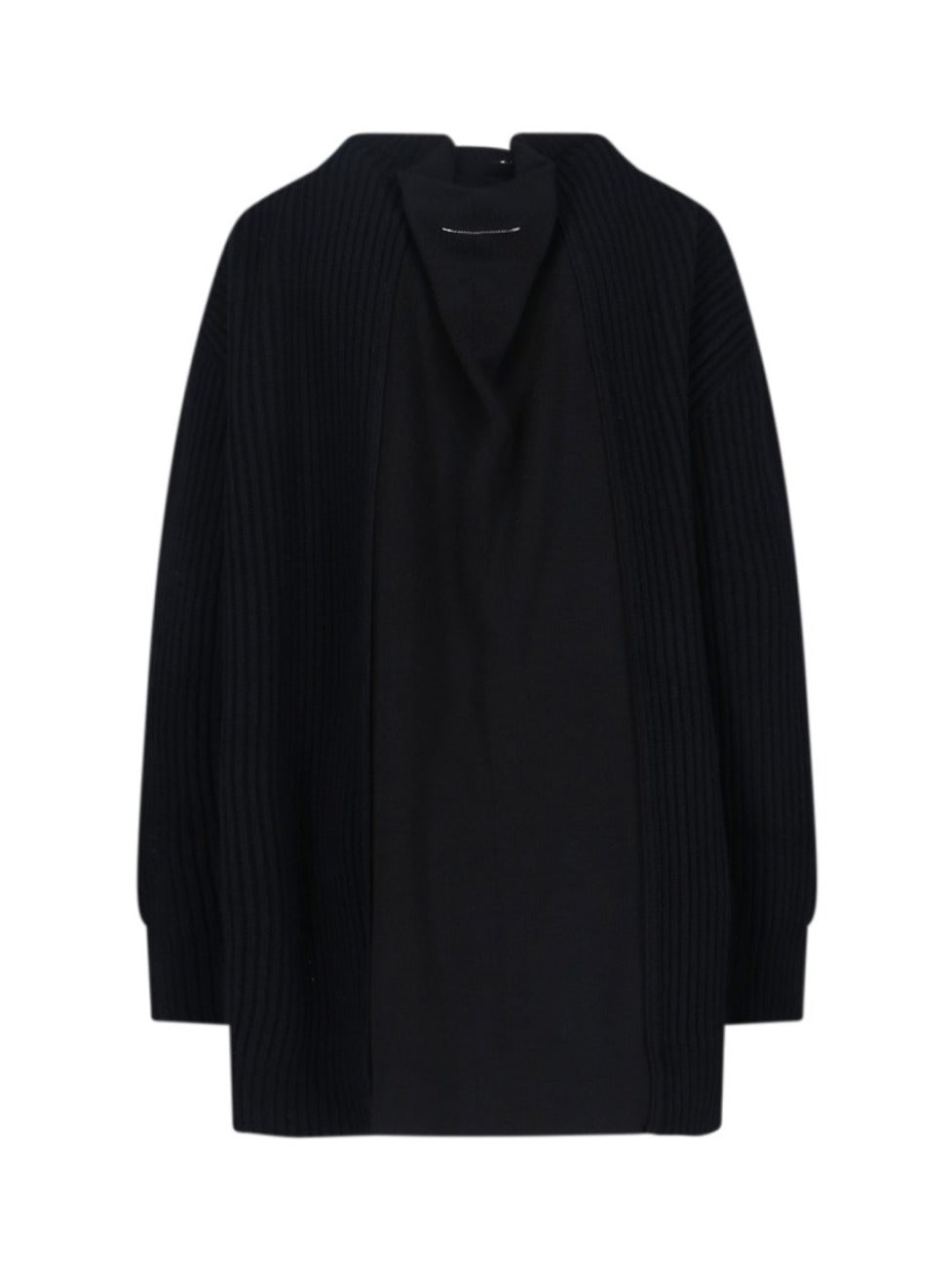 Wool Blend Knit Dress With Contrasting Back Panel And Logo Detail