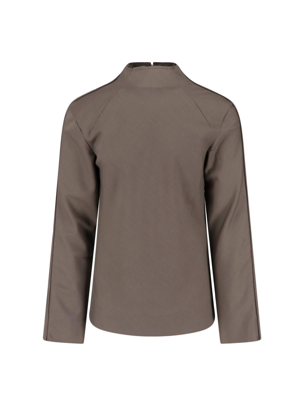 Beige Boxy High Neck Top