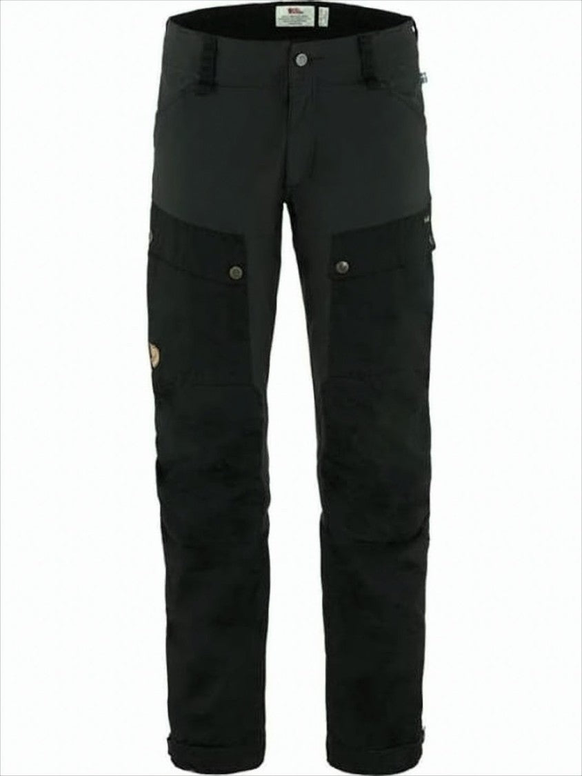 Two-Tone Straight Pants With Reinforced Knee Panels