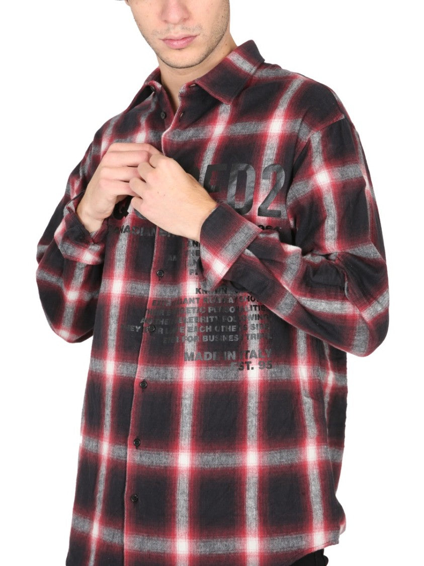 Checkered Logo Print Shirt