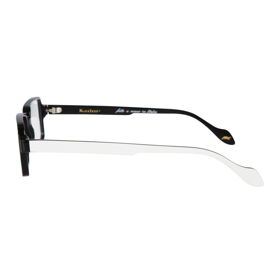 Planet Light Rectangular Two-Tone Sunglasses with Bold Black Front