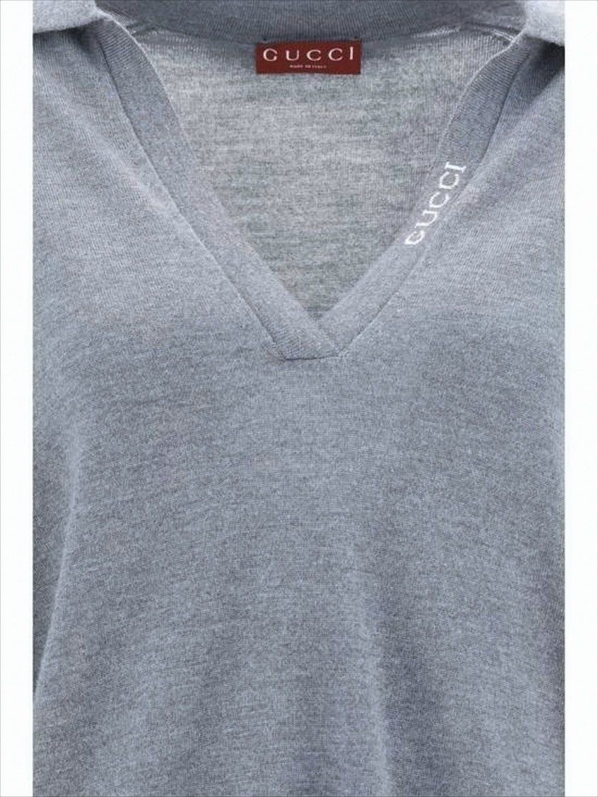 Soft Wool Sweater with V-Neckline