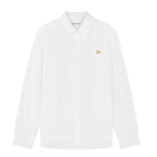 Classic White Button-Up Shirt With Pointed Collar