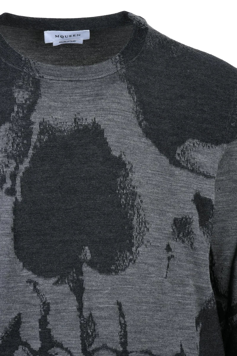 Wool Crew Neck Sweater - Grey