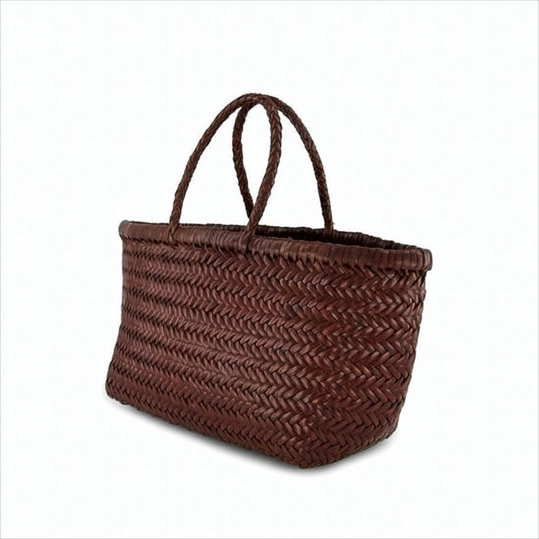 Buffalo Leather Woven Tote Bag