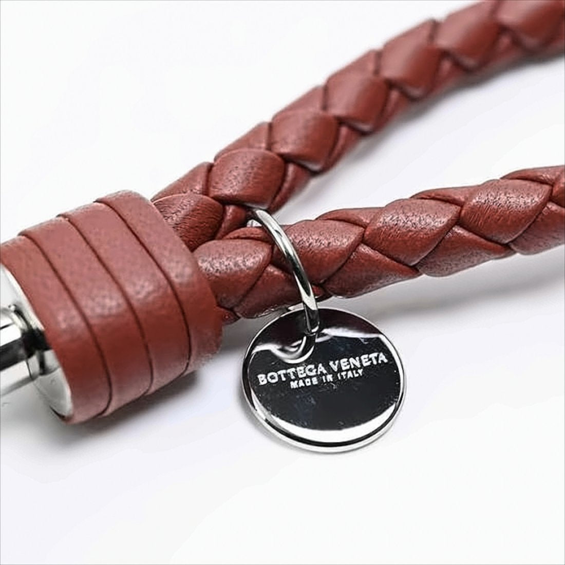 Braided Lambskin Keyring with Loop Design
