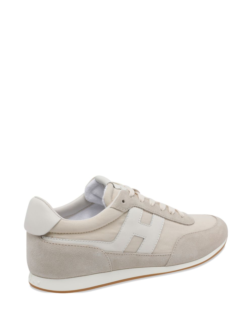 Beige Silk And Nylon Sneakers