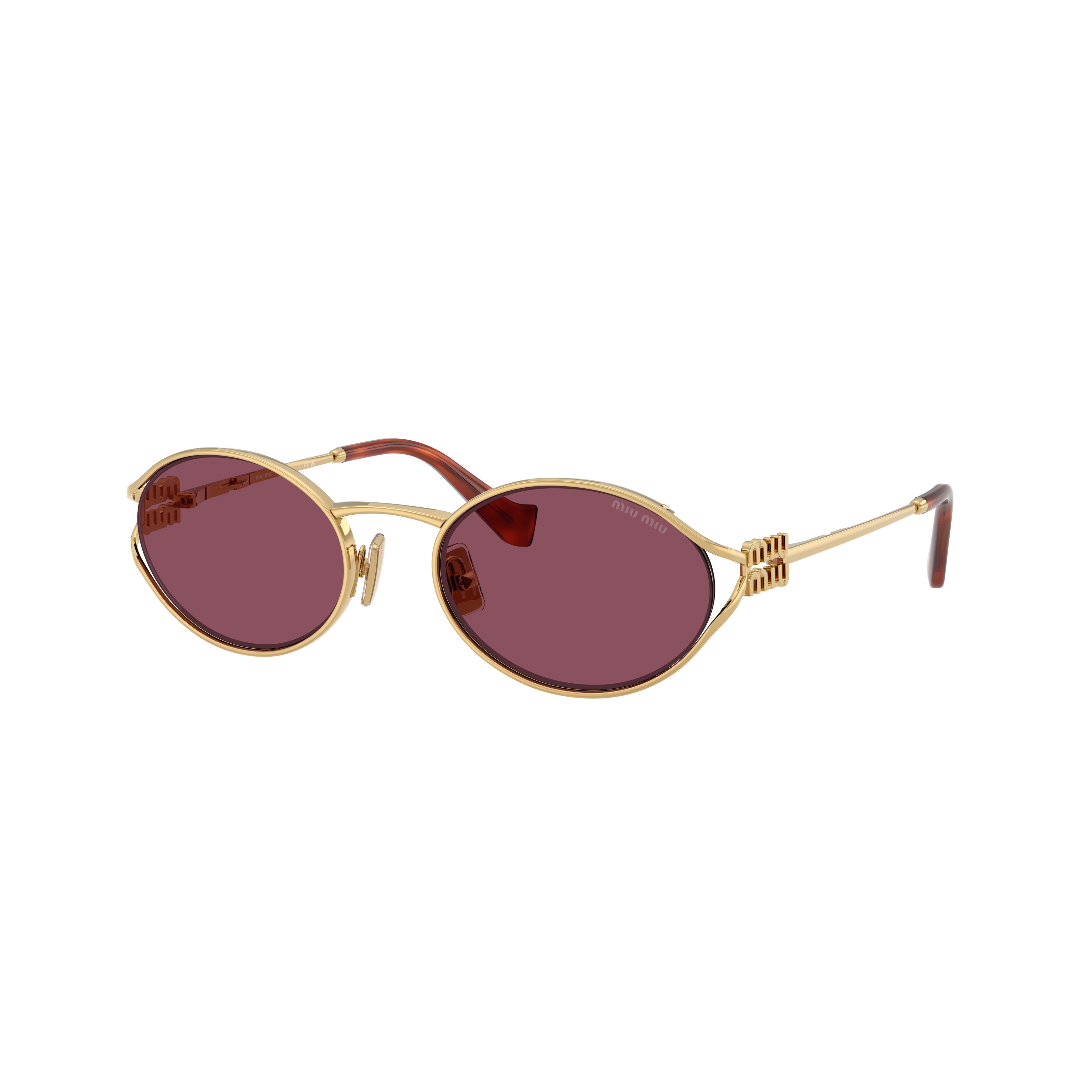 0mu 52ys Burgundy Lens Oval Sunglasses