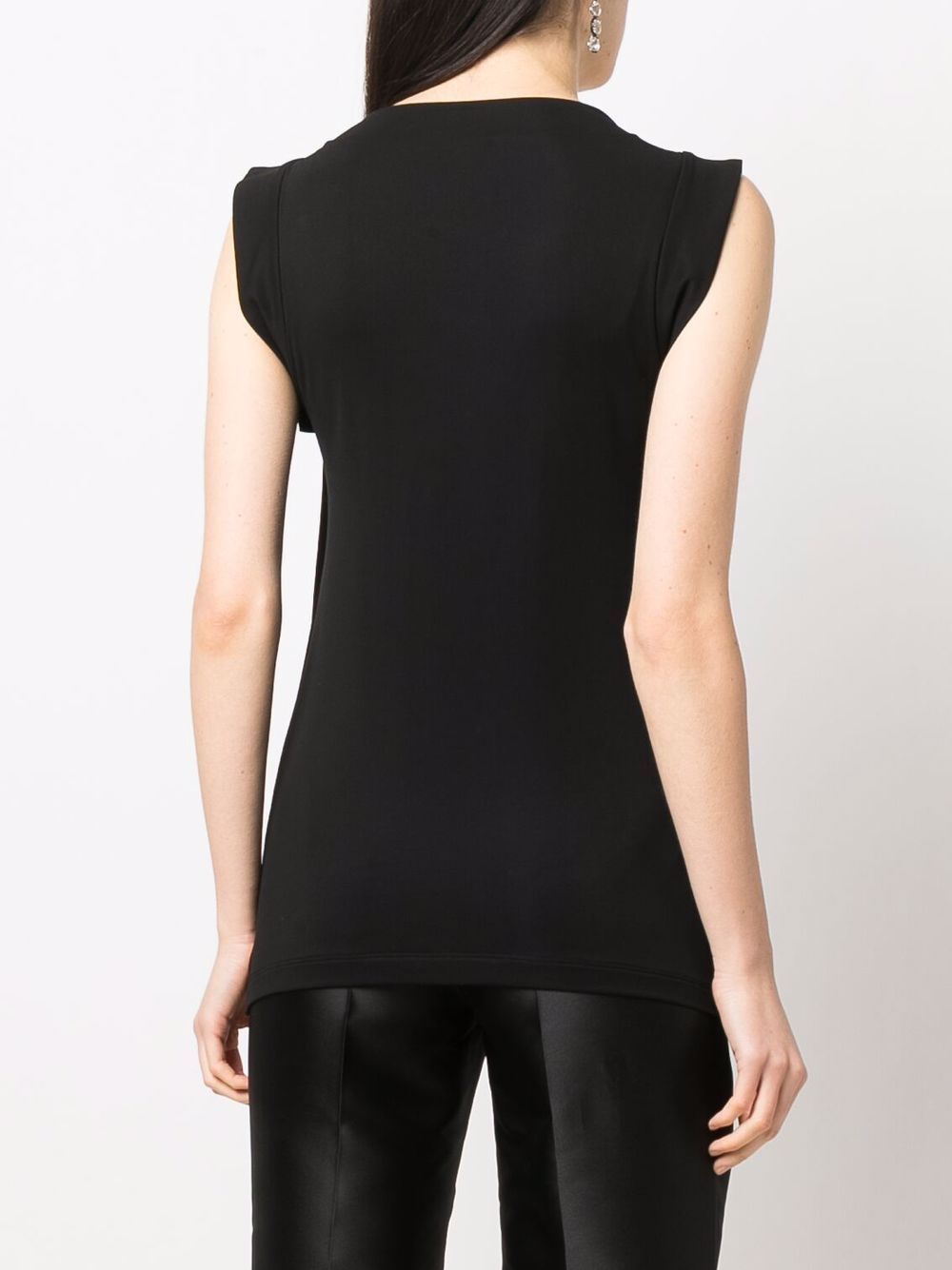 Black Top Draped Viscose Top