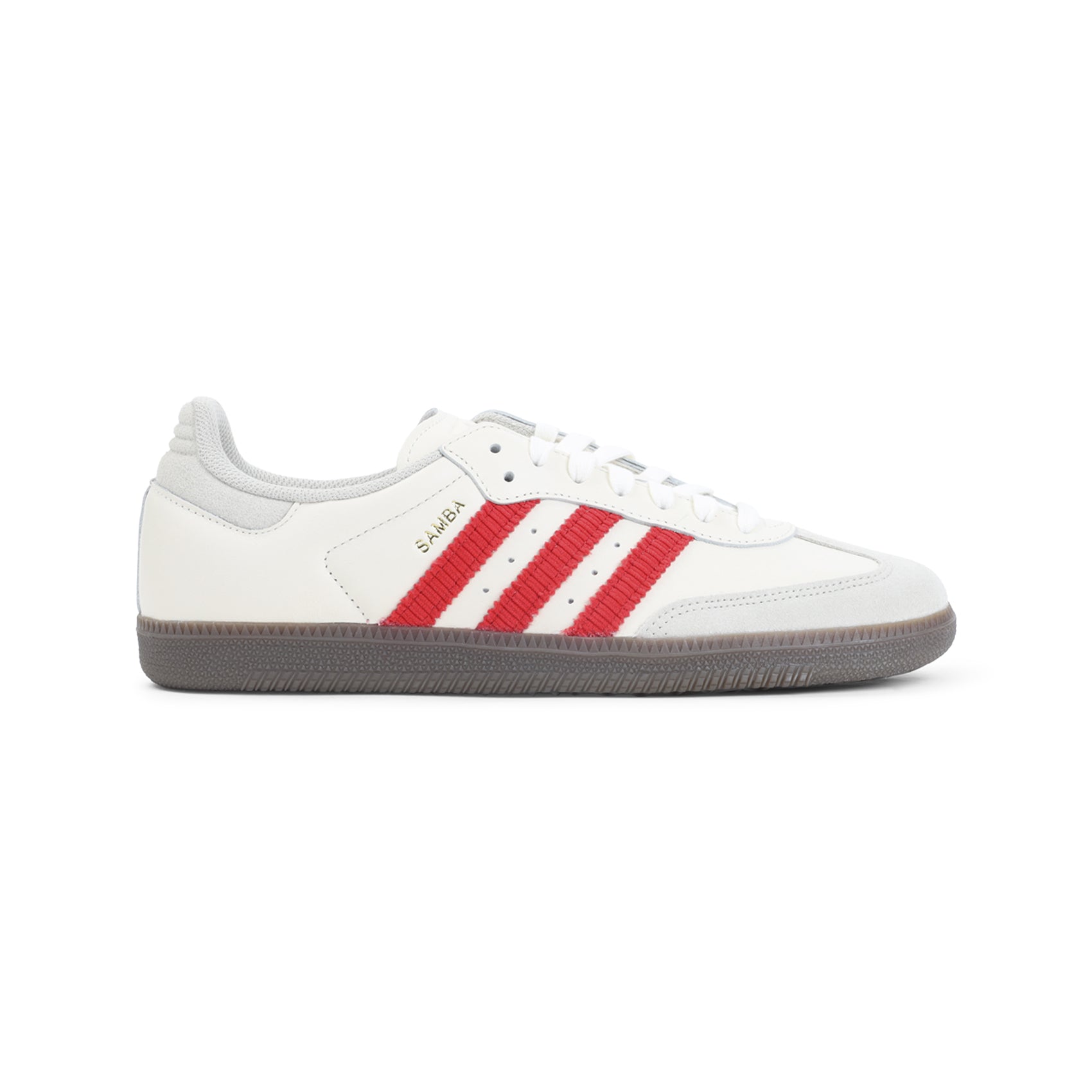 Low-Top Leather Sneakers With Bold Red Stripes