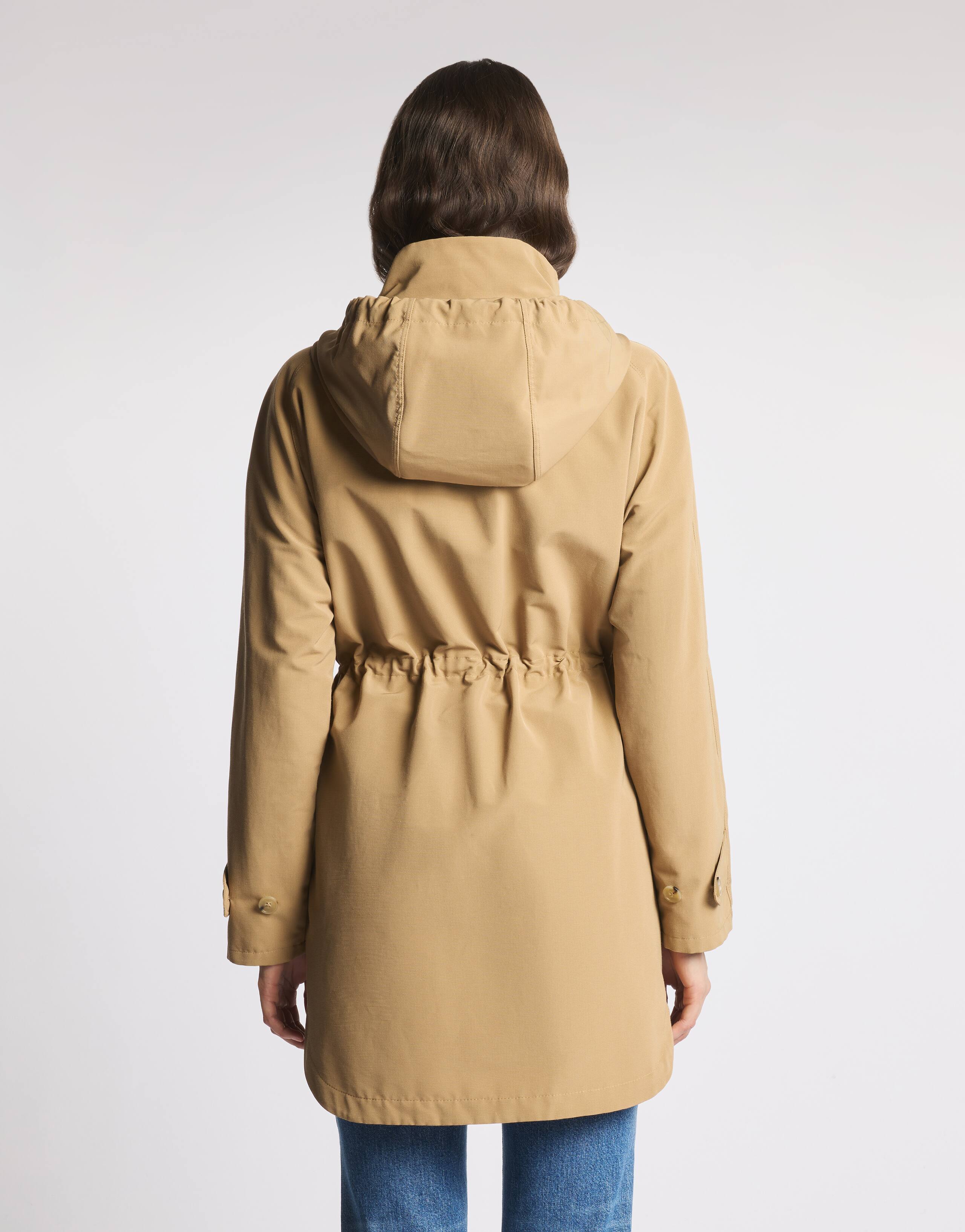 Functional Medium Beige Parka with Hood