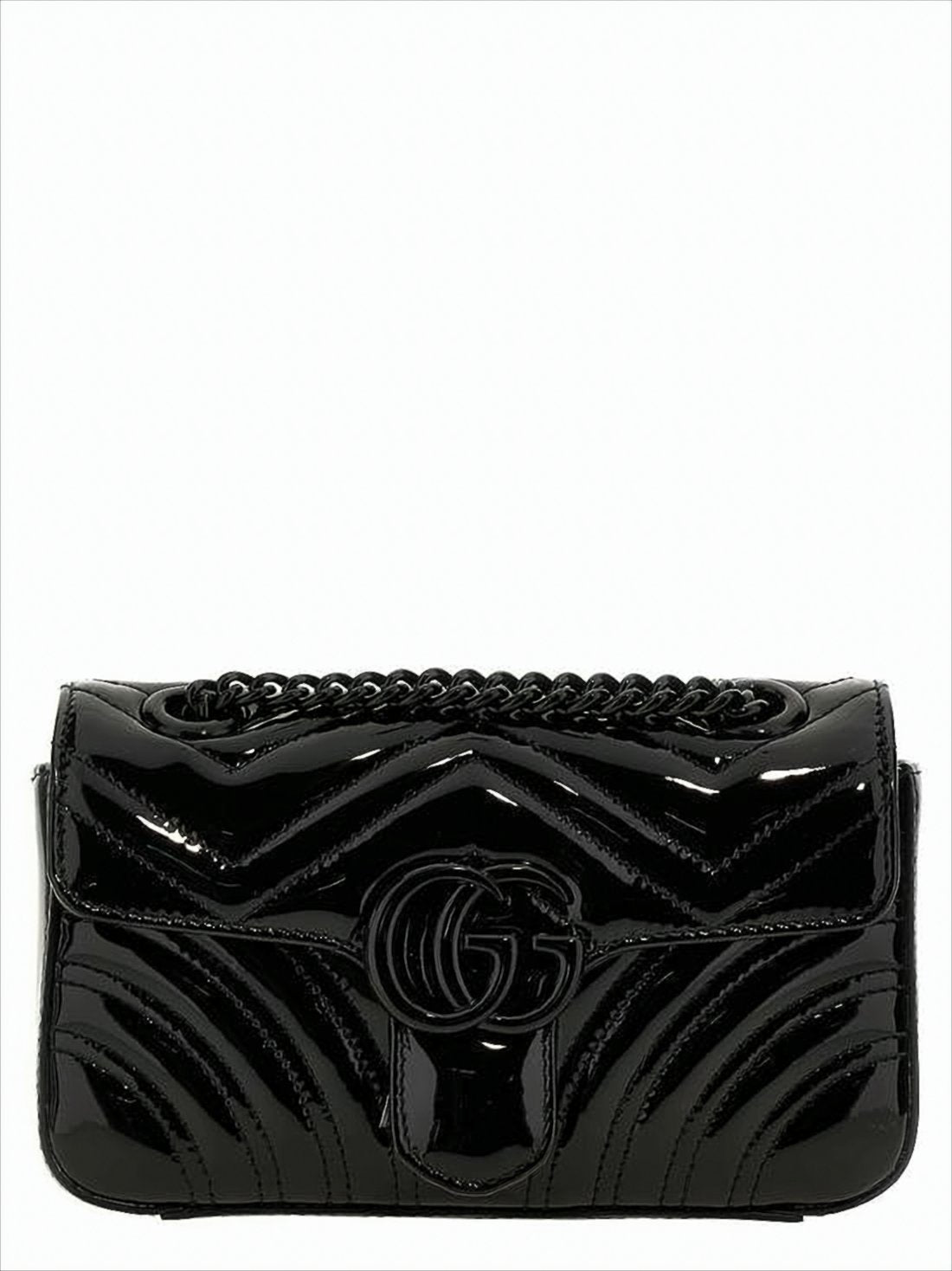 Pikowana lakierowana torebka crossbody Chevron