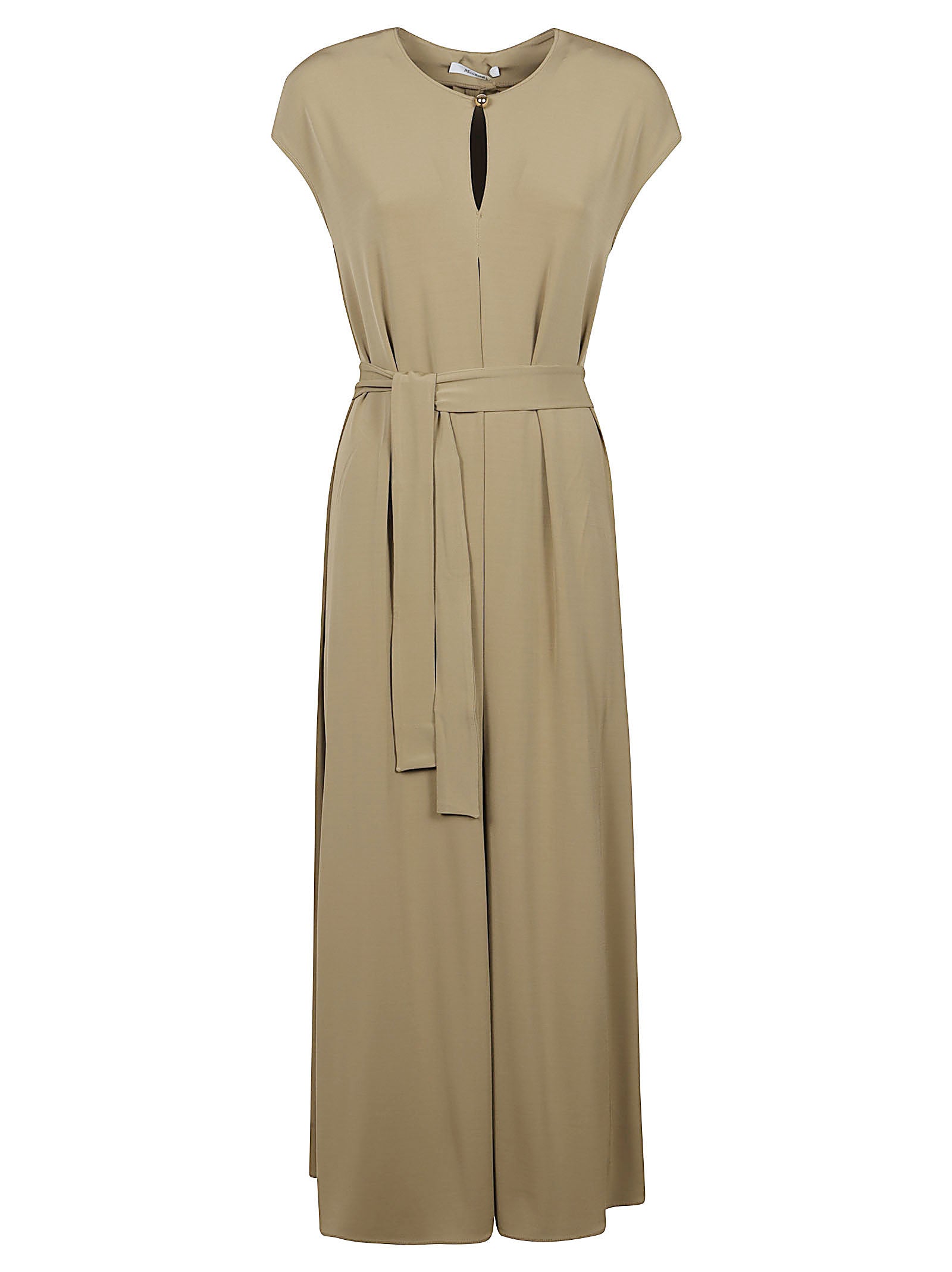 Midi-length Dress with Keyhole Detail