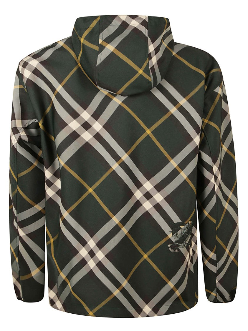 Plaid Hooded Coat With Zip Closure