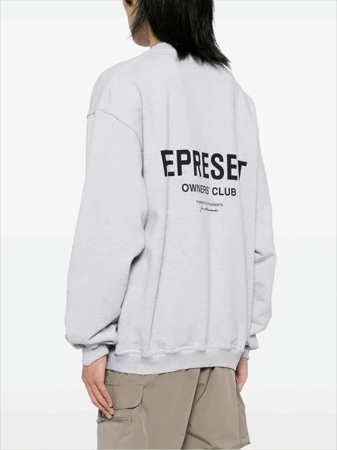 Heathered Grey Long-Sleeve Sweatshirt with Printed Designs