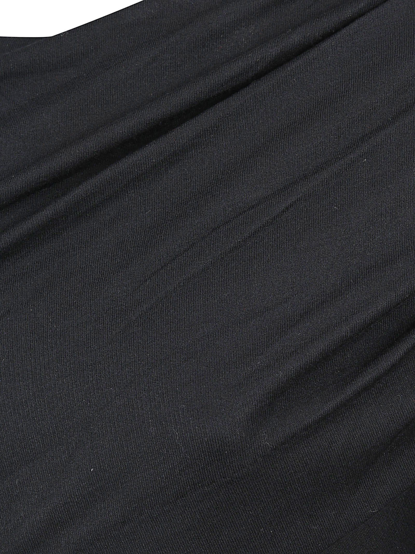 Draped Black Jersey Mini Dress