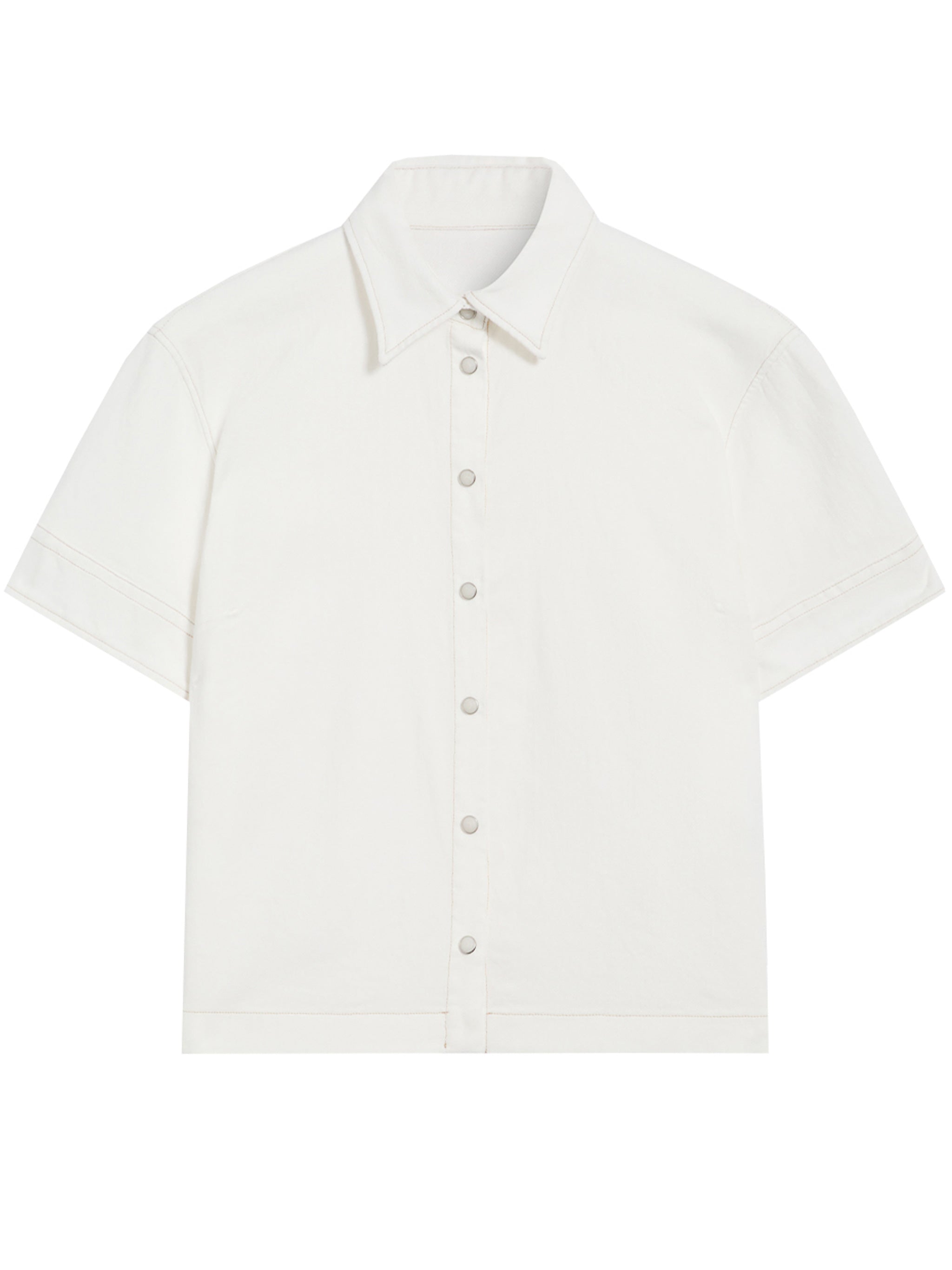 Laura Cropped Cotton Short-Sleeved Shirt